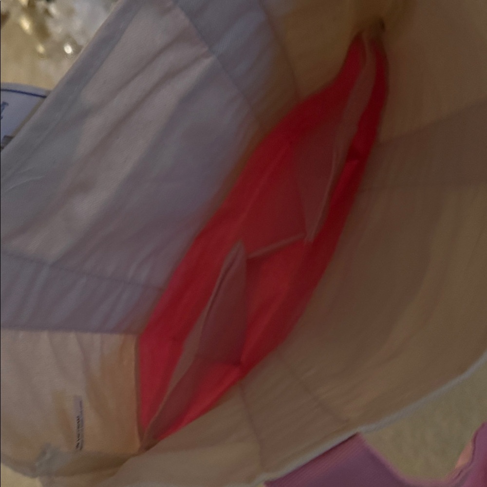 Trader Joe's Viral Pink and Cream Canvas Tote - Picture 4 of 4